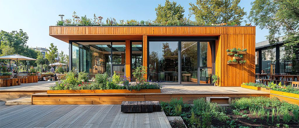 Moderne villa met houten gevelbekleding